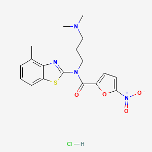 N-(3-(dimethylamino)propyl)-N-(4-methylbenzo[d]thiazol-2-yl)-5-nitrofuran-2-carboxamide hydrochloride