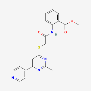 Methyl 2-(2-((2-methyl-6-(pyridin-4-yl)pyrimidin-4-yl)thio)acetamido)benzoate