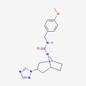 (1R,5S)-N-(4-methoxybenzyl)-3-(1H-1,2,4-triazol-1-yl)-8-azabicyclo[3.2.1]octane-8-carboxamide