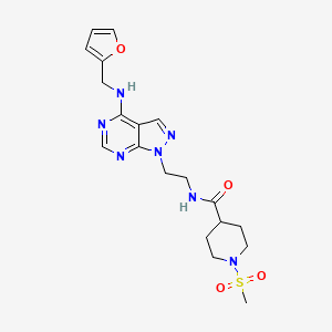 N-(2-(4-((furan-2-ylmethyl)amino)-1H-pyrazolo[3,4-d]pyrimidin-1-yl)ethyl)-1-(methylsulfonyl)piperidine-4-carboxamide