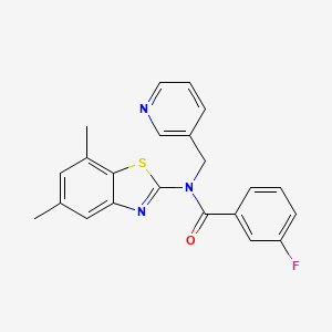 N-(5,7-dimethylbenzo[d]thiazol-2-yl)-3-fluoro-N-(pyridin-3-ylmethyl)benzamide