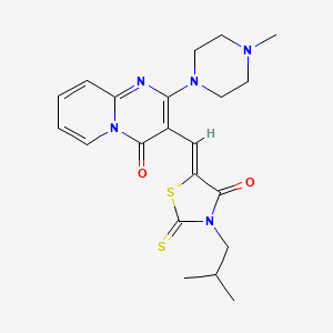 molecular formula C21H25N5O2S2 B2432741 (Z)-3-isobutyl-5-((2-(4-methylpiperazin-1-yl)-4-oxo-4H-pyrido[1,2-a]pyrimidin-3-yl)methylene)-2-thioxothiazolidin-4-one CAS No. 372494-23-0