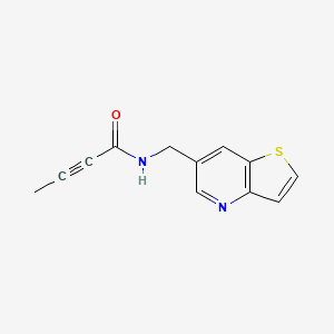 molecular formula C12H10N2OS B2432742 N-(Thieno[3,2-b]pyridin-6-ylmethyl)but-2-ynamide CAS No. 2411296-11-0