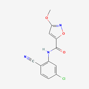 molecular formula C12H8ClN3O3 B2432744 N-(5-CHLORO-2-CYANOPHENYL)-3-METHOXY-1,2-OXAZOLE-5-CARBOXAMIDE CAS No. 1428363-25-0