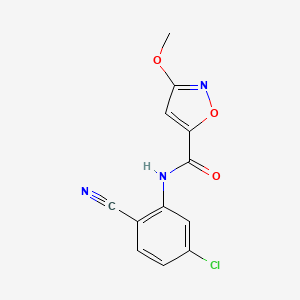 molecular formula C12H8ClN3O3 B2432744 N-(5-chloro-2-cyanophenyl)-3-methoxyisoxazole-5-carboxamide CAS No. 1428363-25-0