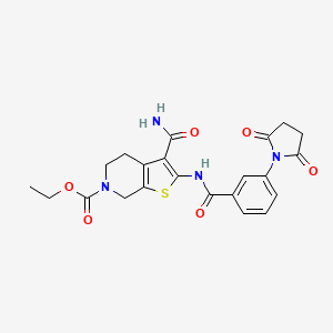 ethyl 3-carbamoyl-2-(3-(2,5-dioxopyrrolidin-1-yl)benzamido)-4,5-dihydrothieno[2,3-c]pyridine-6(7H)-carboxylate