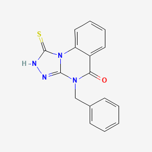 molecular formula C16H12N4OS B2432747 4-benzyl-1-sulfanyl-4H,5H-[1,2,4]triazolo[4,3-a]quinazolin-5-one CAS No. 380663-73-0