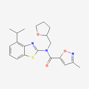 molecular formula C20H23N3O3S B2432752 N-(4-isopropylbenzo[d]thiazol-2-yl)-3-methyl-N-((tetrahydrofuran-2-yl)methyl)isoxazole-5-carboxamide CAS No. 946285-71-8