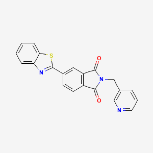 molecular formula C21H13N3O2S B2432758 5-(1,3-Benzothiazol-2-yl)-2-(pyridin-3-ylmethyl)isoindole-1,3-dione CAS No. 712322-99-1