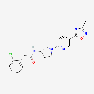 molecular formula C20H20ClN5O2 B2432762 2-(2-chlorophenyl)-N-(1-(5-(3-methyl-1,2,4-oxadiazol-5-yl)pyridin-2-yl)pyrrolidin-3-yl)acetamide CAS No. 1396683-91-2