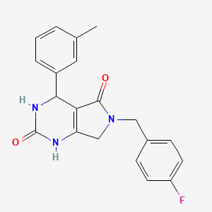 B2432767 6-(4-fluorobenzyl)-4-(m-tolyl)-3,4,6,7-tetrahydro-1H-pyrrolo[3,4-d]pyrimidine-2,5-dione CAS No. 946270-56-0