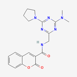 N-((4-(dimethylamino)-6-(pyrrolidin-1-yl)-1,3,5-triazin-2-yl)methyl)-2-oxo-2H-chromene-3-carboxamide