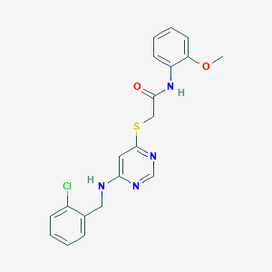 B2432790 2-[6-[(2-chlorophenyl)methylamino]pyrimidin-4-yl]sulfanyl-N-(2-methoxyphenyl)acetamide CAS No. 1251674-56-2
