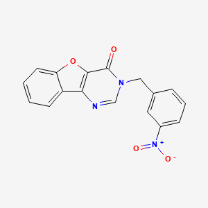 5-[(3-Nitrophenyl)methyl]-8-oxa-3,5-diazatricyclo[7.4.0.0^{2,7}]trideca-1(9),2(7),3,10,12-pentaen-6-one