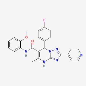 molecular formula C25H21FN6O2 B2432810 7-(4-fluorophenyl)-N-(2-methoxyphenyl)-5-methyl-2-(pyridin-4-yl)-4,7-dihydro-[1,2,4]triazolo[1,5-a]pyrimidine-6-carboxamide CAS No. 539837-71-3