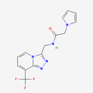molecular formula C14H12F3N5O B2432811 2-(1H-pyrrol-1-yl)-N-((8-(trifluoromethyl)-[1,2,4]triazolo[4,3-a]pyridin-3-yl)methyl)acetamide CAS No. 2034419-38-8