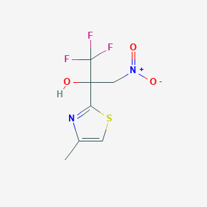 molecular formula C7H7F3N2O3S B2432815 1,1,1-Trifluoro-2-(4-methyl-1,3-thiazol-2-yl)-3-nitropropan-2-ol CAS No. 1197961-93-5