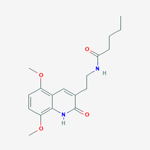 N-[2-(5,8-dimethoxy-2-oxo-1H-quinolin-3-yl)ethyl]pentanamide