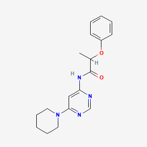 molecular formula C18H22N4O2 B2432828 2-苯氧基-N-(6-(哌啶-1-基)嘧啶-4-基)丙酰胺 CAS No. 1396765-50-6