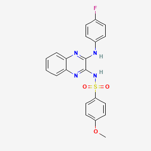 N-(3-((4-fluorophenyl)amino)quinoxalin-2-yl)-4-methoxybenzenesulfonamide