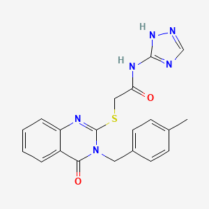 molecular formula C20H18N6O2S B2432843 2-((3-(4-methylbenzyl)-4-oxo-3,4-dihydroquinazolin-2-yl)thio)-N-(4H-1,2,4-triazol-3-yl)acetamide CAS No. 1115976-49-2