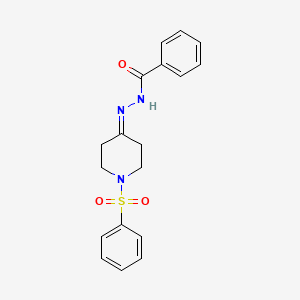 molecular formula C18H19N3O3S B2432844 N'-[1-(phenylsulfonyl)-4-piperidinylidene]benzenecarbohydrazide CAS No. 478248-16-7