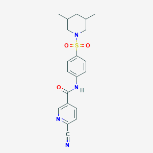 6-Cyano-N-[4-(3,5-dimethylpiperidin-1-yl)sulfonylphenyl]pyridine-3-carboxamide