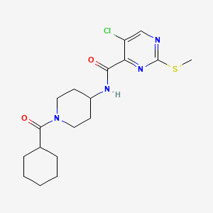 5-chloro-N-(1-cyclohexanecarbonylpiperidin-4-yl)-2-(methylsulfanyl)pyrimidine-4-carboxamide