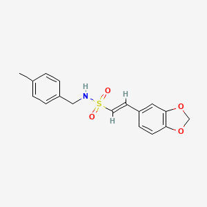 (E)-2-(1,3-benzodioxol-5-yl)-N-(4-methylbenzyl)-1-ethenesulfonamide
