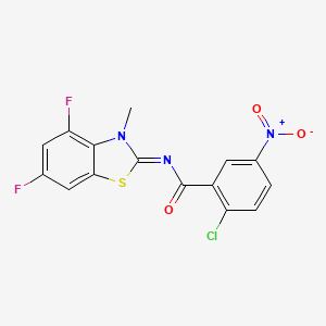 2-chloro-N-(4,6-difluoro-3-methyl-1,3-benzothiazol-2-ylidene)-5-nitrobenzamide