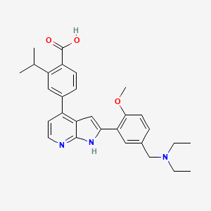 4-[2-[5-(Diethylaminomethyl)-2-methoxyphenyl]-1H-pyrrolo[2,3-b]pyridin-4-yl]-2-propan-2-ylbenzoic acid