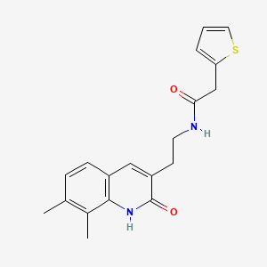 N-[2-(7,8-dimethyl-2-oxo-1H-quinolin-3-yl)ethyl]-2-thiophen-2-ylacetamide