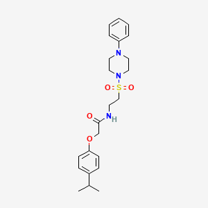 molecular formula C23H31N3O4S B2432895 2-(4-isopropylphenoxy)-N-(2-((4-phenylpiperazin-1-yl)sulfonyl)ethyl)acetamide CAS No. 897621-59-9