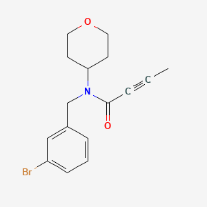 molecular formula C16H18BrNO2 B2432896 N-[(3-Bromophenyl)methyl]-N-(oxan-4-YL)but-2-ynamide CAS No. 1935797-12-8
