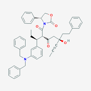 [4R-[3(2(S*),5(R*),4R]]-3-[2-[1-[3-[Bis(phenylmethyl)amino]phenyl]propyl]-5-hydroxy-1,3-dioxo-5-(2-phenylethyl)-6-octynyl]-4-phenyl-2-oxazolidinone