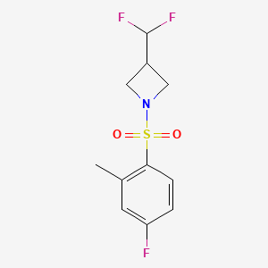 molecular formula C11H12F3NO2S B2432903 3-(Difluoromethyl)-1-((4-fluoro-2-methylphenyl)sulfonyl)azetidine CAS No. 2310155-00-9