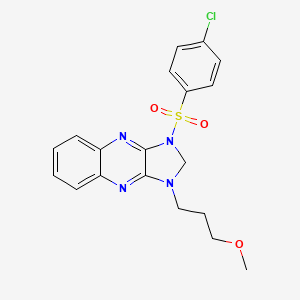 molecular formula C19H19ClN4O3S B2432904 1-((4-chlorophenyl)sulfonyl)-3-(3-methoxypropyl)-2,3-dihydro-1H-imidazo[4,5-b]quinoxaline CAS No. 846594-03-4