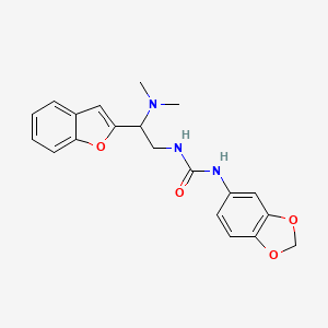 molecular formula C20H21N3O4 B2432906 1-(Benzo[d][1,3]dioxol-5-yl)-3-(2-(benzofuran-2-yl)-2-(dimethylamino)ethyl)urea CAS No. 2034563-50-1
