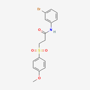 molecular formula C16H16BrNO4S B2432908 N-(3-溴苯基)-3-((4-甲氧基苯基)磺酰)丙酰胺 CAS No. 922985-17-9