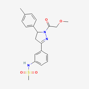 B2432909 N-(3-(1-(2-methoxyacetyl)-5-(p-tolyl)-4,5-dihydro-1H-pyrazol-3-yl)phenyl)methanesulfonamide CAS No. 851718-57-5