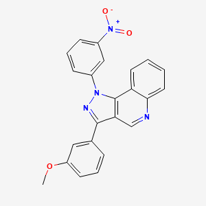 molecular formula C23H16N4O3 B2432910 3-(3-methoxyphenyl)-1-(3-nitrophenyl)-1H-pyrazolo[4,3-c]quinoline CAS No. 892362-11-7