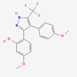 5-methoxy-2-(4-(4-methoxyphenyl)-5-(trifluoromethyl)-1H-pyrazol-3-yl)phenol