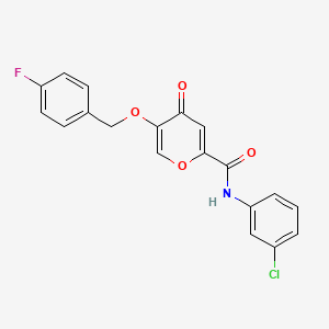 N-(3-chlorophenyl)-5-((4-fluorobenzyl)oxy)-4-oxo-4H-pyran-2-carboxamide