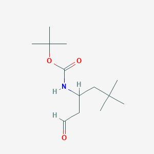 tert-butyl N-(5,5-dimethyl-1-oxohexan-3-yl)carbamate