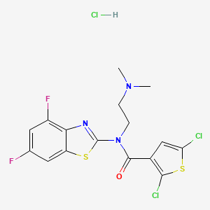 2,5-dichloro-N-(4,6-difluorobenzo[d]thiazol-2-yl)-N-(2-(dimethylamino)ethyl)thiophene-3-carboxamide hydrochloride