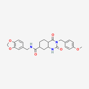 N-[(2H-1,3-benzodioxol-5-yl)methyl]-3-[(4-methoxyphenyl)methyl]-2,4-dioxo-1,2,3,4-tetrahydroquinazoline-7-carboxamide