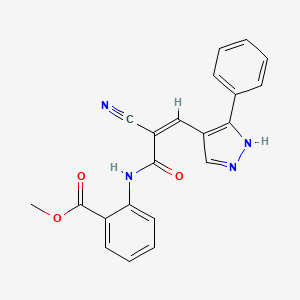 (Z)-methyl 2-(2-cyano-3-(3-phenyl-1H-pyrazol-4-yl)acrylamido)benzoate