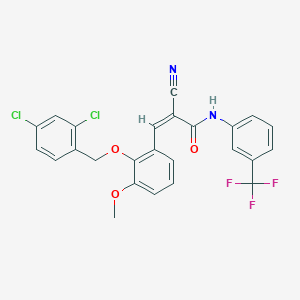 (Z)-2-Cyano-3-[2-[(2,4-dichlorophenyl)methoxy]-3-methoxyphenyl]-N-[3-(trifluoromethyl)phenyl]prop-2-enamide