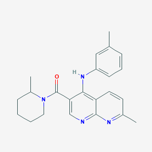 (7-Methyl-4-(m-tolylamino)-1,8-naphthyridin-3-yl)(2-methylpiperidin-1-yl)methanone