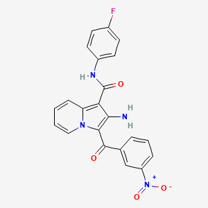 2-amino-N-(4-fluorophenyl)-3-(3-nitrobenzoyl)indolizine-1-carboxamide